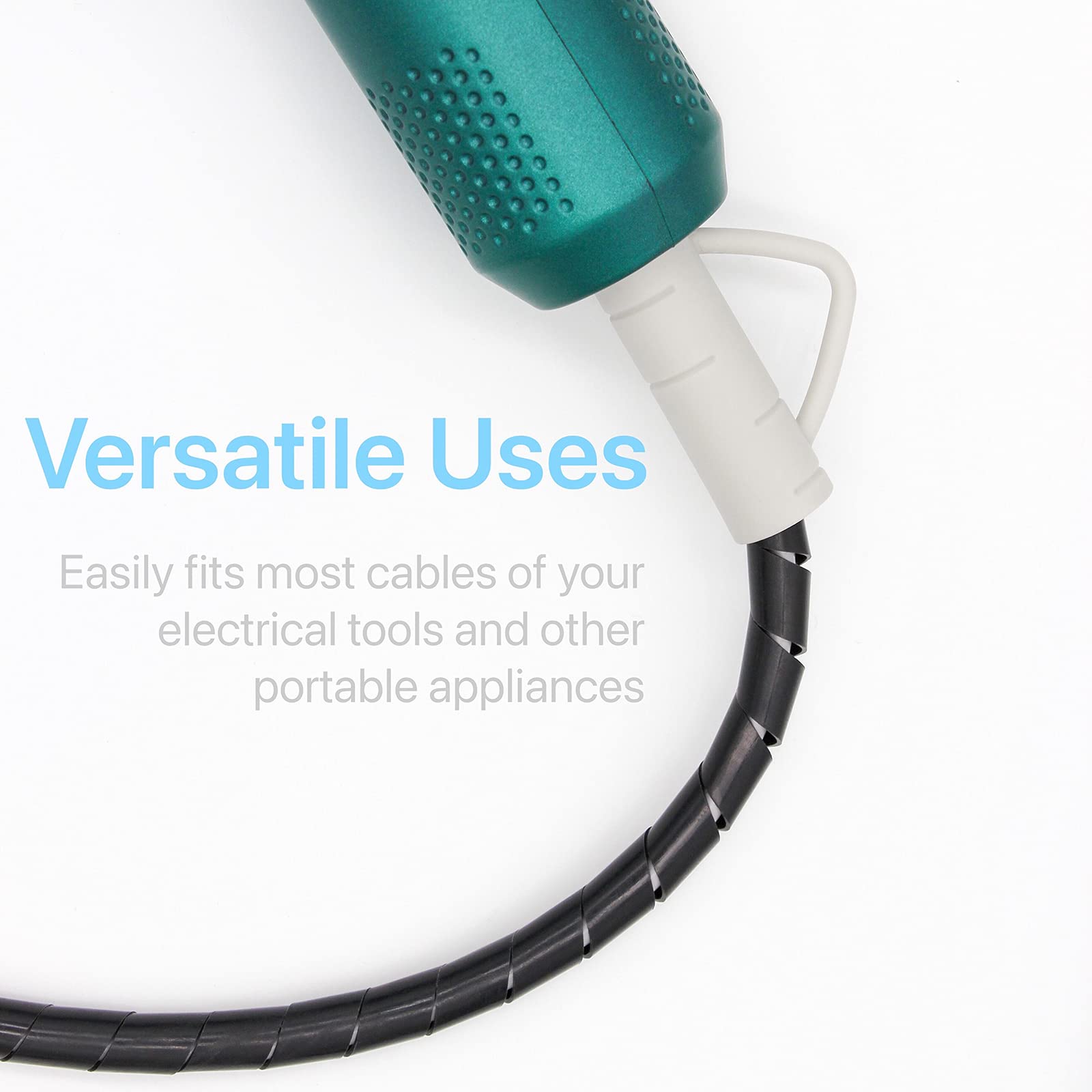 Cszd Spiral Cable Wrap,10Ft � 1/4 Inch Spiral Wire Wrap Cord Covers Bundle Sleeve Hose For Pc Tv Computer Electrical Wire Organizer,Tangle Stop Cord Cover And Detangler,Black